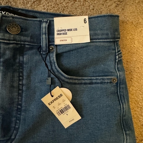 EXPRESS Cropped Wide Leg High Rise Stretch size 6 NWT - Picture 4 of 7